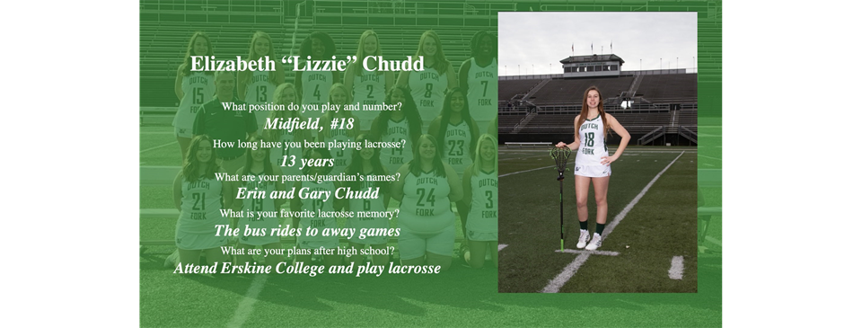 Honoring our seniors.  Lizzie Chudd