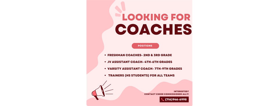 Cheer Coaches Wanted