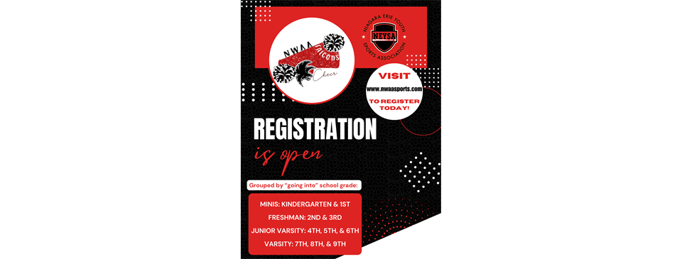 NWAA Cheerleading Registration is now Open!