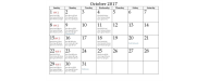 2017 Schedule - October