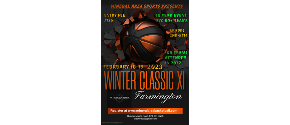  Schedule is posted for 11th Annual Farmington Winter Classic 