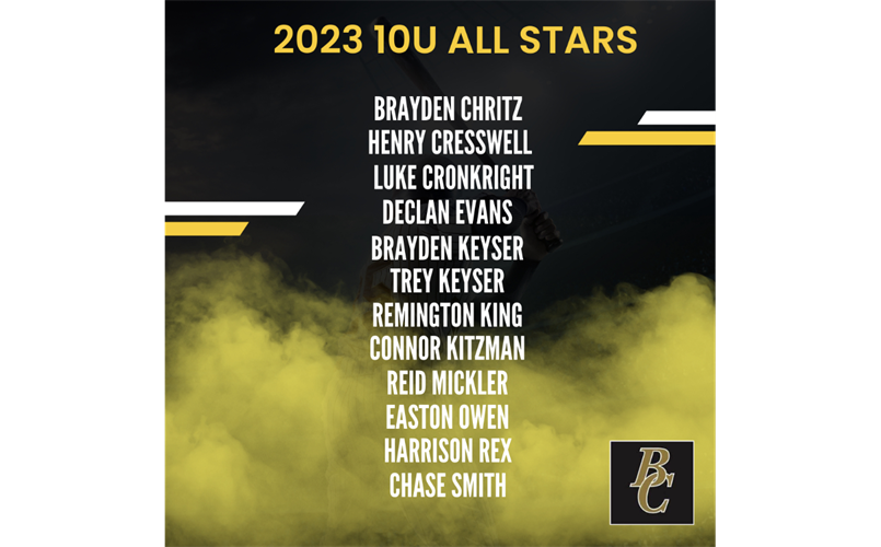 2023 BCLL All-Star Baseball Teams