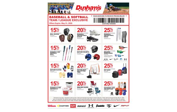 Dunham's Team Discount Program 