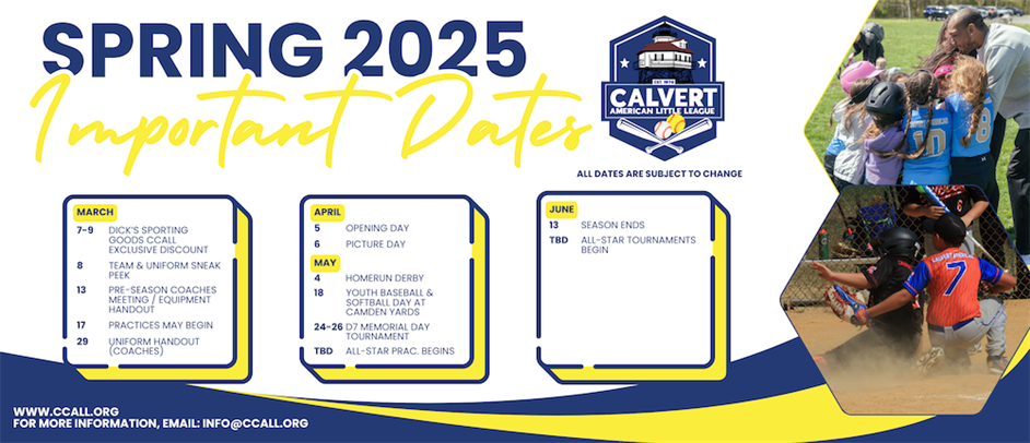 2025 Spring Season Important Dates