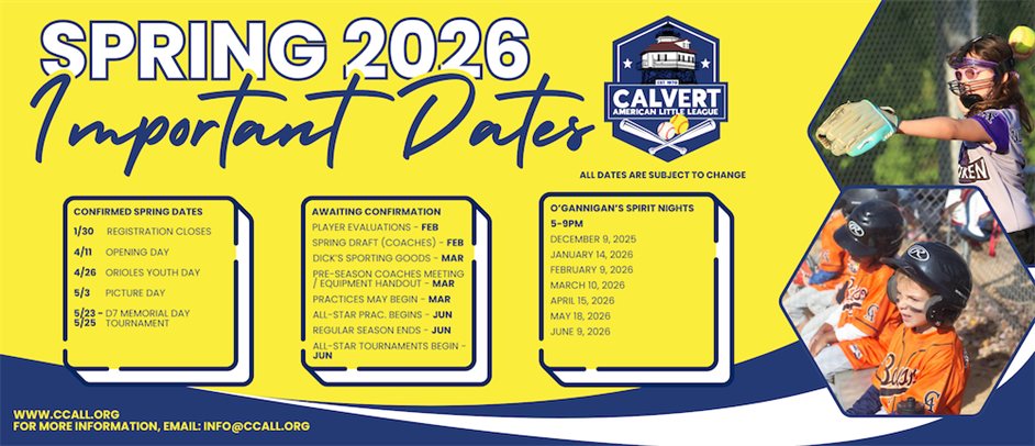 2026 Spring Season Important Dates