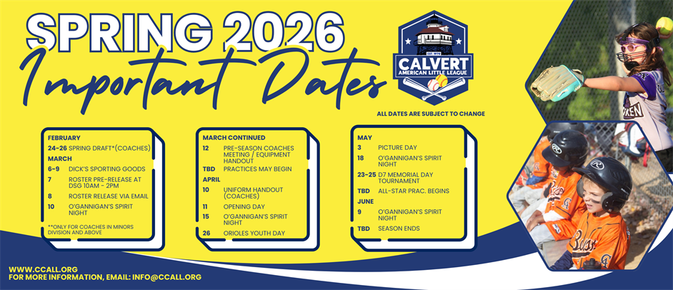 2026 Spring Season Important Dates