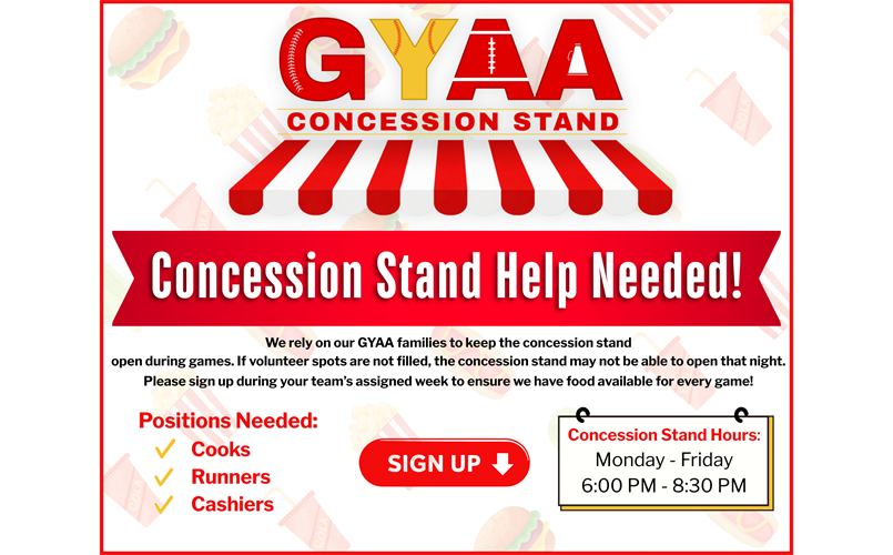 We Need Your Help in Concessions!