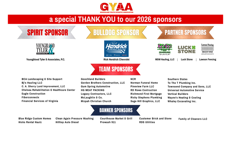 Thank you to our 2026 GYAA Sponsors!