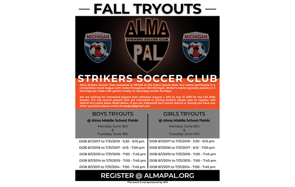 Strikers Soccer Club Tryout Info