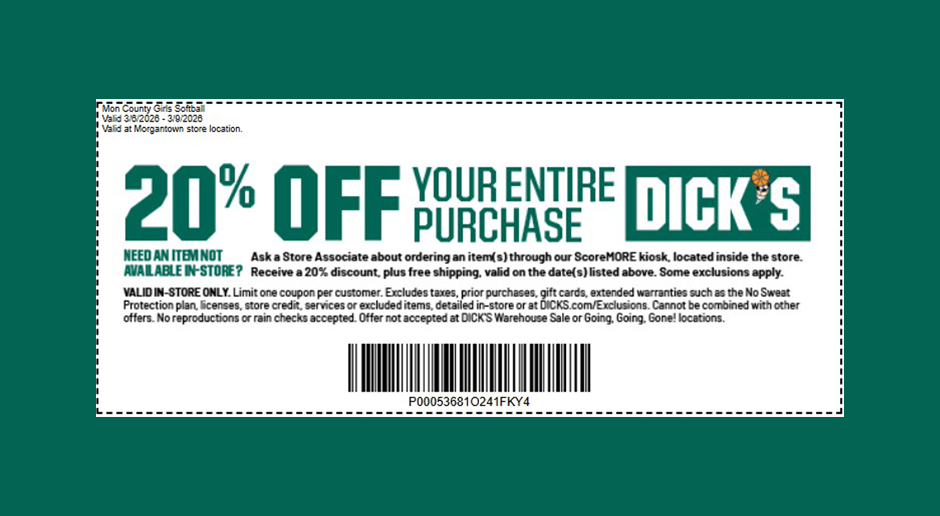 MCGSA Discount Weekend at Dick's Sporting Goods
