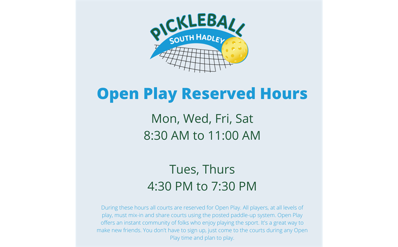Open Play Reserved Hours