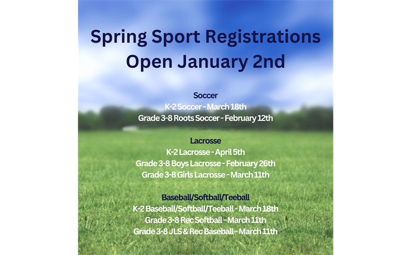 Spring Sport Registrations