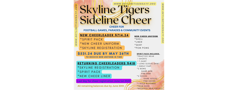Cheer Registration Details