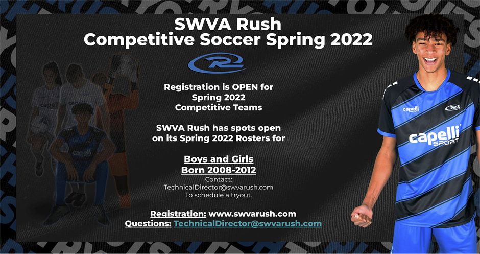 SWVA Rush 2022 Spring Competitive Registration is OPEN