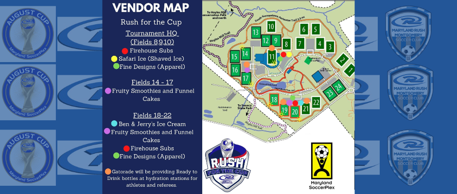 MD Soccerplex - Vendor and Field Map