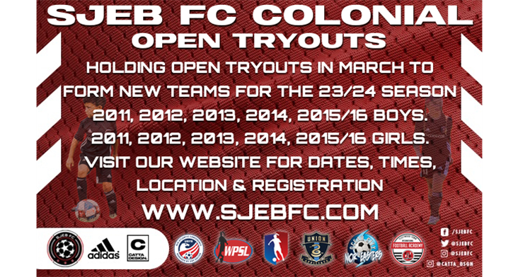 SJEB FC COLONIAL OPEN TRYOUTS FOR 23/24 SEASON