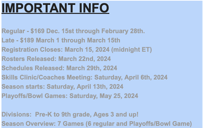 2024 Spring Important Info