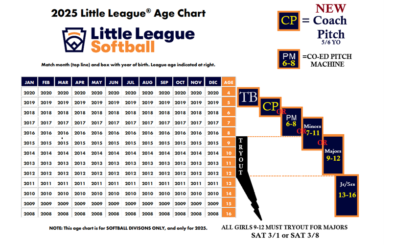 2025 Softball League Age