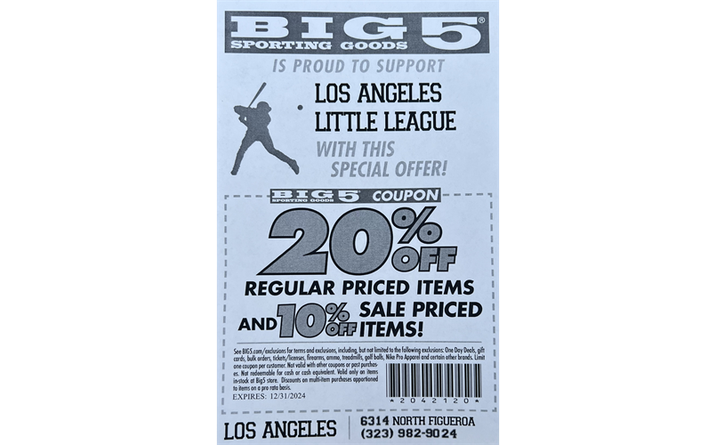 Big 5 Sporting Goods coupon