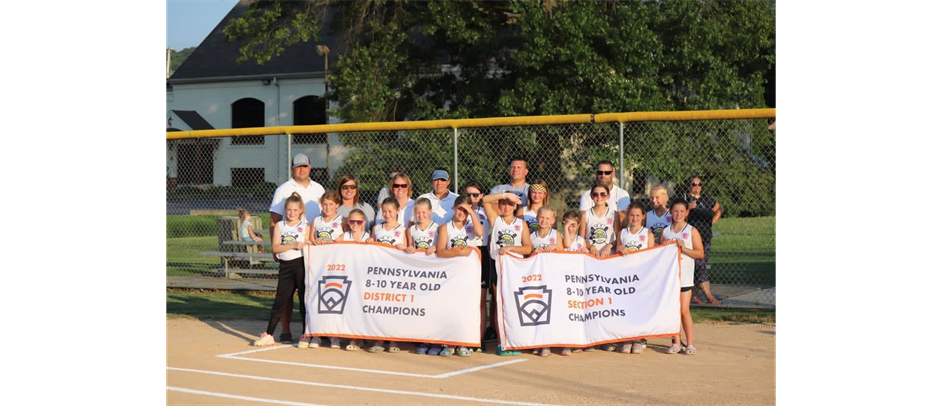 2022 Softball Minors District and Section CHAMPIONS