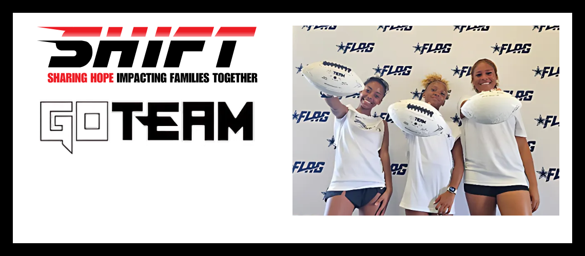 SHIFT girls rocking the GO TEAM FOOTBALLS