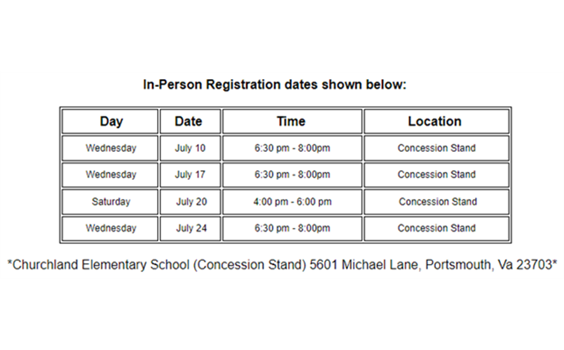 In Person Registration