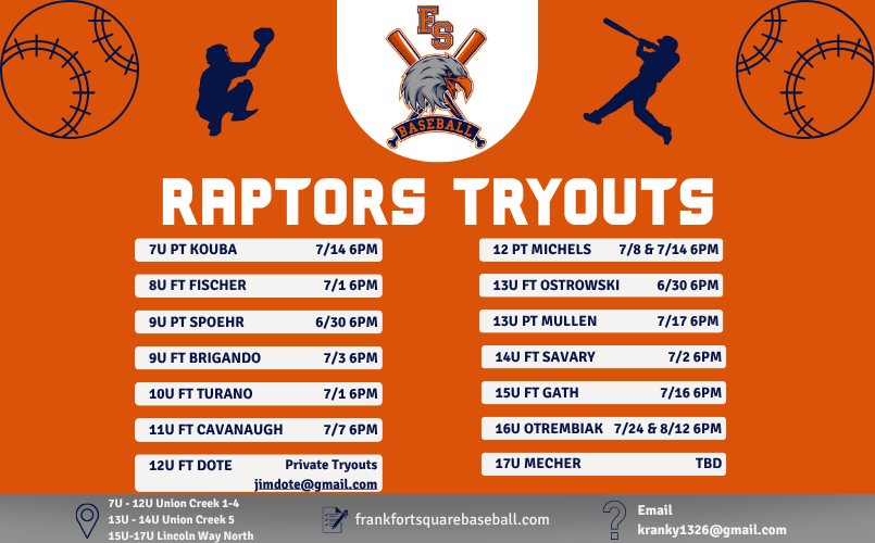 2026 Raptors Tryout Information