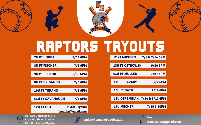 2026 Raptors Tryout Information