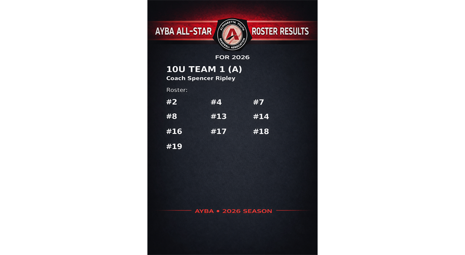 AYBA 10U (A) All-star Tryout Results 2026