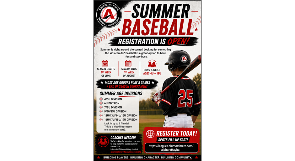 SUMMER 2026 REGISTRATION - REGISTER NOW!!