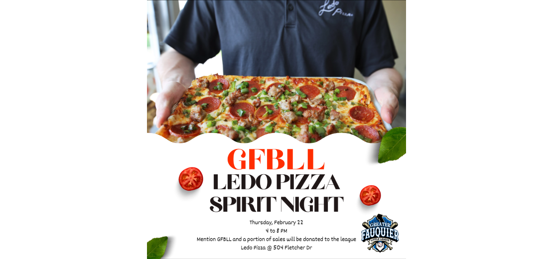 Ledo Pizza Spirit Night - 2/22