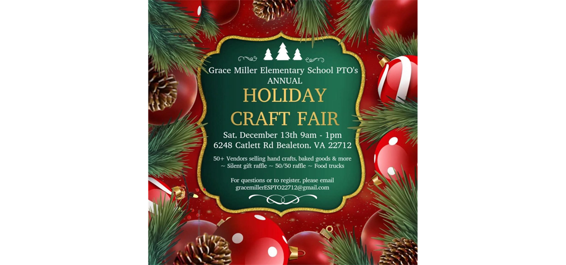 Grace Miller Craft Fair - December 13th