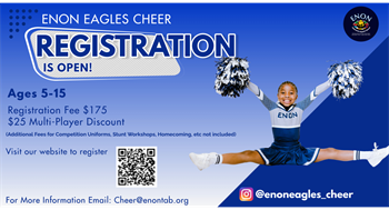 Cheer Registration is OPEN for the 2025 Fall Season