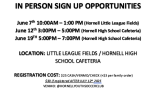 2025 In Person Sign Up Opportunities 