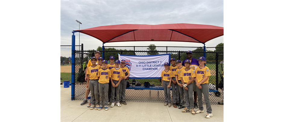 Avon 2022 9-11 District 7 Champions