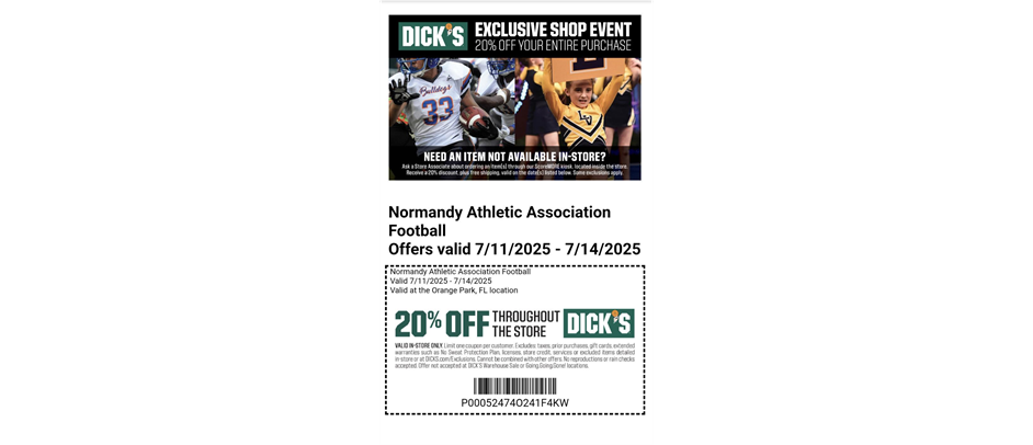 NORMANDY AA DICK'S SPORTING GOOD EVENT