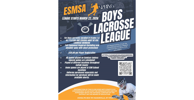Spring Lacrosse League Registration is Now Open!!