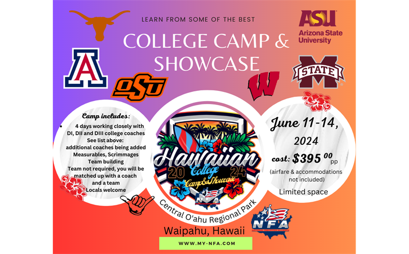 2024 College Camp & Showcase in Hawaii