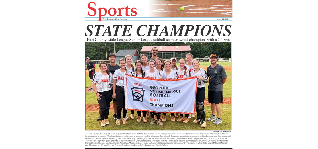 2024 Senior Softball State Champions