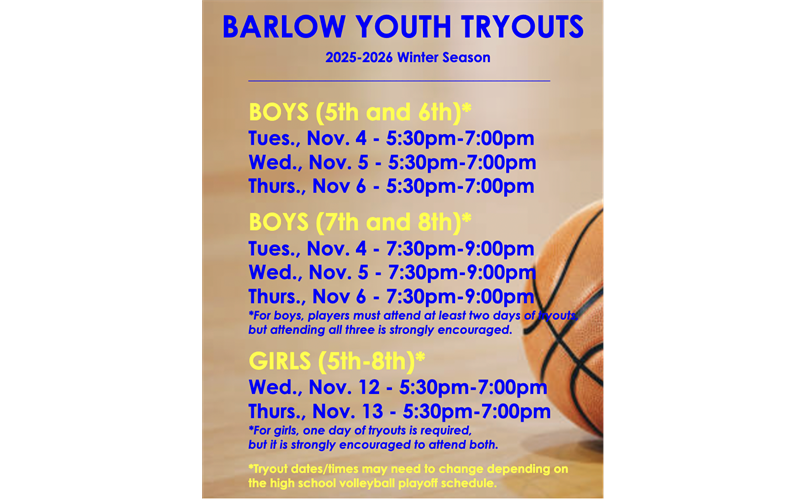 25-26 Tryout Dates