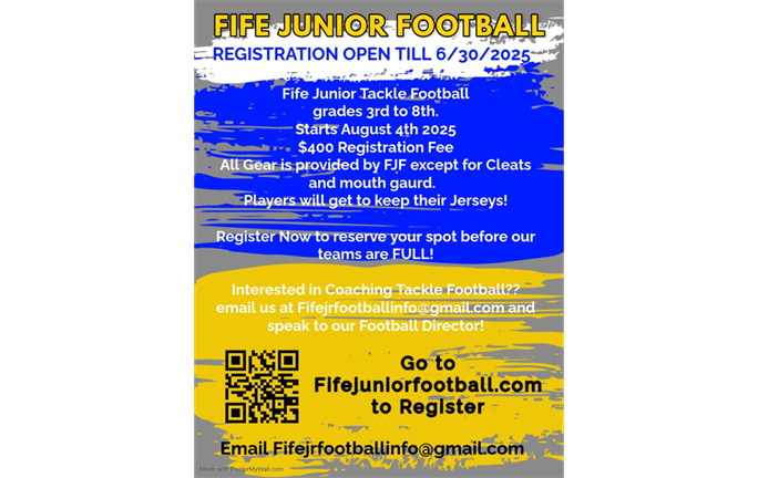 2025 TACKLE REGISTRATION NOW OPEN!