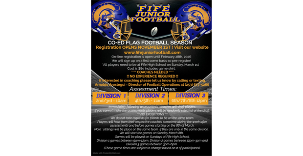 FLAG REGISTRATION OPENS NOVEMBER 1ST