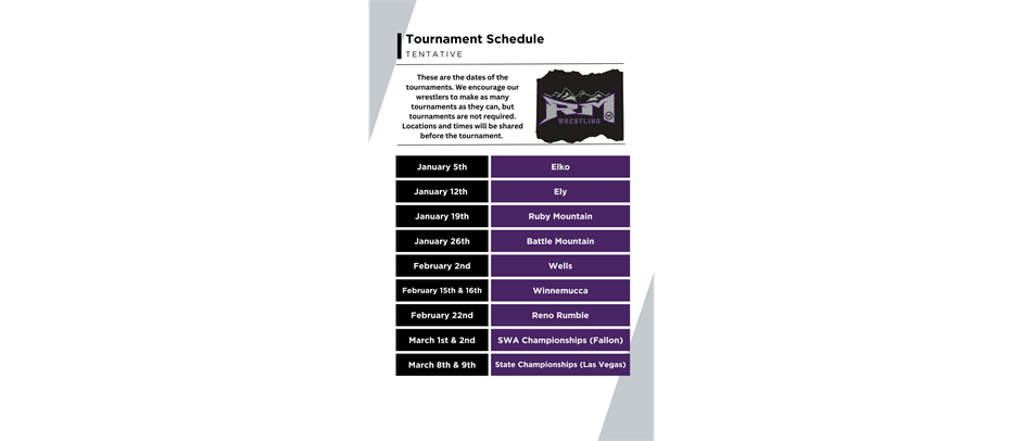 Tournament Schedule