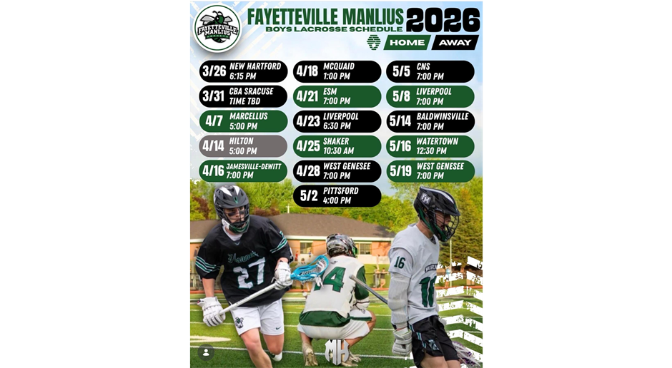 2026 Boys Varsity Schedule