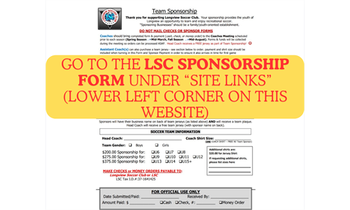 Team Sponsorship forms