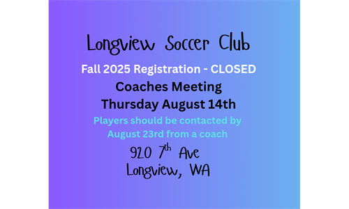Registration is CLOSED. Coach Meeting August 14th, Players should hear from coaches by August 23rd, please reach out if you havent heard from a coach by the 23rd.