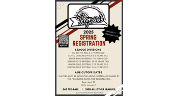 SPRING 2025 REGISTRATION - NOW OPEN