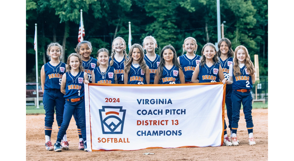 2024 Coach Pitch Softball - District 13 Champions