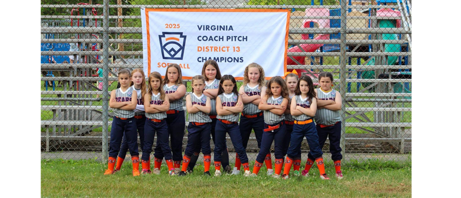 2025 Coach Pitch Softball - District 13 Champions