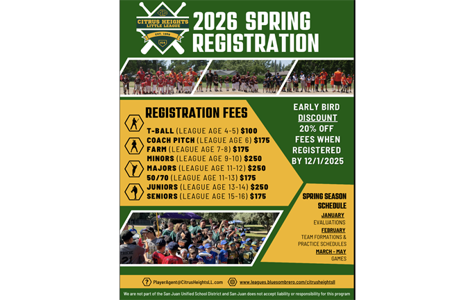 2026 Spring Registration - NOW OPEN!